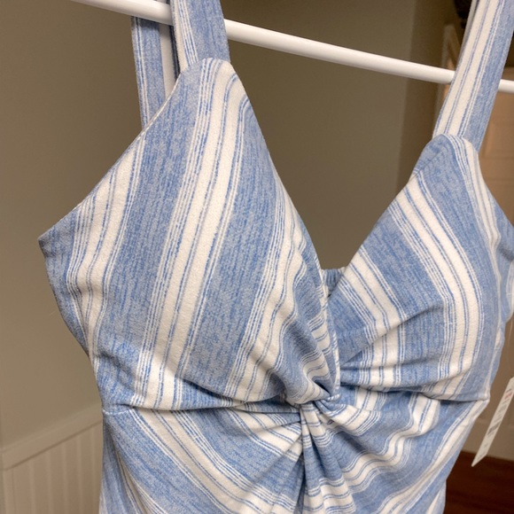 Blue Striped Short Dress - Picture 2 of 3